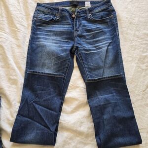 Buckle Dark Blue Straight Leg Women's Jeans